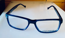 Load image into Gallery viewer, Lucky Mens Ophthalmic Blue Soft Rectangle Plastic Frame D401 55mm