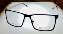 Load image into Gallery viewer, Jones New York Mens Rectangle Mens Black Metal Eyewear Frame, J354 58mm