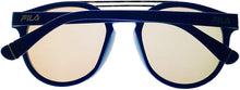 Load image into Gallery viewer, Fila Mens Matte Blue Silver Double Top Bar Soft Round Sunglass SF9334 C03X