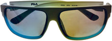 Load image into Gallery viewer, Fila Mens White Rectangle Plastic Wrap Sunglass, Flash Lens SF9336 6VCG Fila