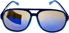 Load image into Gallery viewer, Fila Mens Plastic Matt Blue Rectangle Aviator Sunglass, Blue Flash Lens SF9339 C03B Fila