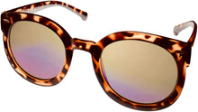 Load image into Gallery viewer, Converse Womens Tortoise Plastic Round Sunglass, Blue Flash Lens H084