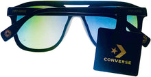 Load image into Gallery viewer, Converse Mens Matte Navy Plastic Rectangle Top Brow Aviator Sunglass, Brown Lens H108 Converse
