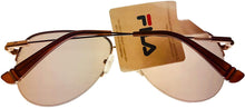 Load image into Gallery viewer, Fila Mens Rimless Metal Matt Gold Aviator Sunglass, Flash Lens SF9948 61648X Fila