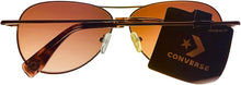 Load image into Gallery viewer, Converse Mens Gold Metal Aviator Sunglass, Brown Gradient Lens H112 Converse