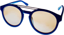 Load image into Gallery viewer, Fila Mens Matte Blue Silver Double Top Bar Soft Round Sunglass SF9334 C03X