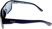 Load image into Gallery viewer, Fila Mens Matte Black Rectangle Shield Plastic Wrap Sunglass, Smoke Lens SF9336 0U28