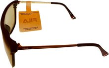 Load image into Gallery viewer, Fila Mens Matte Brown Rectangle Shield Plastic Wrap Sunglass, Flash Lens SF9343 U28V Fila