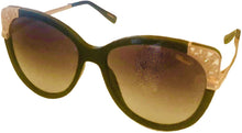 Load image into Gallery viewer, Chopard Womens Black Gold Plastic Cateye Sunglass SCH233 700 Chopard