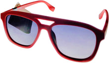 Load image into Gallery viewer, Converse Mens Matte Red Plastic Rectangle Top Brow Aviator Sunglass, Gradient Lens H108 Converse