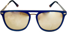 Load image into Gallery viewer, Fila Mens Matte Blue Soft Square Metal Sunglass, Flash Lens SF9341 C03X