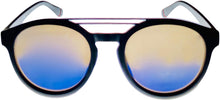 Load image into Gallery viewer, Fila Mens Matte Black, Blue Double Top Bar Soft Round Sunglass SF9334 U28B Fila