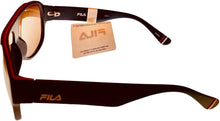Load image into Gallery viewer, Fila Mens Plastic Matt Black Rectangle Aviator Sunglass, Flash Lens SF9346 U28X Fila