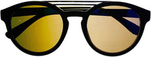 Load image into Gallery viewer, Fila Mens Matte Black, Blue Double Top Bar Soft Round Sunglass SF9334 U28B Fila