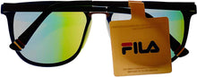 Load image into Gallery viewer, Fila Mens Matte Blue Soft Square Metal Sunglass, Flash Lens SF9341 C03X