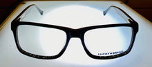 Load image into Gallery viewer, Lucky Mens Ophthalmic Black Soft Rectangle Plastic Frame D401 55mm