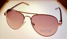 Load image into Gallery viewer, Kenneth Cole Reaction Mens Sunglass Gold Metal Aviator, Gradient Lens KC1302 28F