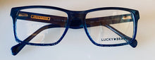 Load image into Gallery viewer, Lucky Mens Ophthalmic Blue Soft Rectangle Plastic Frame D401 55mm