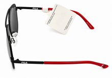 Load image into Gallery viewer, Fila Mens Black  Metal Aviator Sunglass,  Gold Mirror Lens SF1274. 0U28
