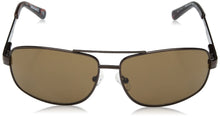 Load image into Gallery viewer, Timberland Mens Sunglass Brown Metal Aviator Solid Brown Lens TB7119 48E
