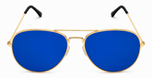 Load image into Gallery viewer, Tony Hawk Mens Sunglass Classic Gold Metal Aviator, Blue Mirror Lens TH47 2
