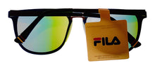 Load image into Gallery viewer, Fila Mens Matte Blue Soft Square Metal Sunglass, Flash Lens SF9341 C03X
