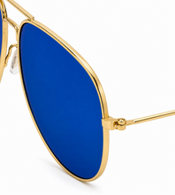 Load image into Gallery viewer, Tony Hawk Mens Sunglass Classic Gold Metal Aviator, Blue Mirror Lens TH47 2
