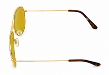Load image into Gallery viewer, Tony Hawk Mens Sunglass Classic Gold Metal Aviator, Yellow Mirror Lens TH47 3
