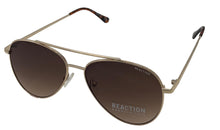 Load image into Gallery viewer, Kenneth Cole Reaction Mens Shiny Gold Metal Aviator Sunglass KC1386 32F
