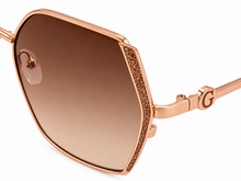 Load image into Gallery viewer, Guess Sunglass Womens Rose Gold Oversized Square Brown Gradient Lens GO00005 28F
