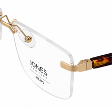 Load image into Gallery viewer, Jones New York Mens Gold Rimless Rectangle Eyewear Frame, J364 57mm
