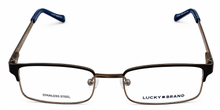 Load image into Gallery viewer, Lucky Brand Unisex Big Kids Eyeglass D801 Rectangle Blue Metal Plastic 49mm
