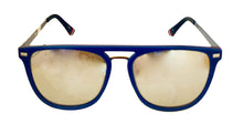 Load image into Gallery viewer, Fila Mens Matte Blue Soft Square Metal Sunglass, Flash Lens SF9341 C03X
