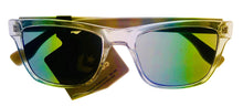 Load image into Gallery viewer, Converse Mens Square Plastic Crystal Black Sunglass, Blue Flash Lens H106
