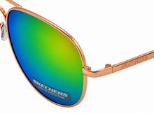 Load image into Gallery viewer, Skechers Mens Shiny Rosa Gold Aviator Metal Sunglass. SE8051. 28Z
