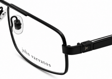 Load image into Gallery viewer, John Varvatos Mens Black Rectangle Metal Eyewear Frame V125. 52mm
