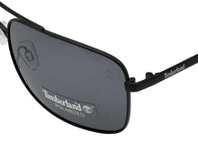Load image into Gallery viewer, Timberland Sunglass Mens Black Metal Rectangle Aviator, Polarized Lens TB7202 2A
