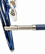 Load image into Gallery viewer, Chopard VCHC76V 0579 Men's Shiny Palladium Blue Horn Eyeglass Frame. 52mm

