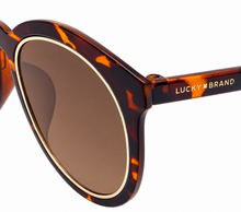 Load image into Gallery viewer, Lucky Brand Womens Tortoise Crystal Plastic Cateye Sunglass, Gradient Lens D2005
