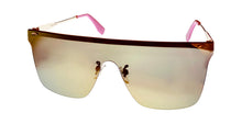Load image into Gallery viewer, Converse Mens Flat Front Mount Rose Gold Metal Shield Sunglass, Gold Flash Lens H119
