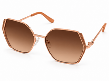 Load image into Gallery viewer, Guess Sunglass Womens Rose Gold Oversized Square Brown Gradient Lens GO00005 28F
