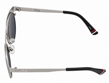 Load image into Gallery viewer, Fila Mens Brushed Silver Metal Soft Square Sunglass SF9950 581X

