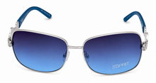 Load image into Gallery viewer, Esprit Womens Sunglass Silver Blue Aviator, Smoke Gradient Lens 19324 543
