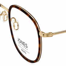 Load image into Gallery viewer, Jones New York Mens Square Tortoise Gold Metal Eyewear Frame, J360. 49mm
