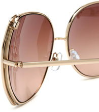 Load image into Gallery viewer, Lucky Brand Nose Guard Unisex Square Oversized Fashion Sunglasses, Gold
