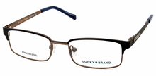Load image into Gallery viewer, Lucky Brand Unisex Big Kids Eyeglass D801 Rectangle Blue Metal Plastic 49mm
