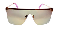 Load image into Gallery viewer, Converse Mens Flat Front Mount Rose Gold Metal Shield Sunglass, Gold Flash Lens H119
