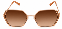 Load image into Gallery viewer, Guess Sunglass Womens Rose Gold Oversized Square Brown Gradient Lens GO00005 28F
