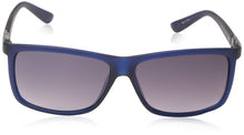 Load image into Gallery viewer, Guess Mens Matte Blue Rectangle Sunglasses, Smoke Gradient Lens. GF0191. 91B
