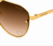 Load image into Gallery viewer, Guess Mens Rose Gold Shield Sunglasses, Pink Gradient Lens. GO00039. 28F
